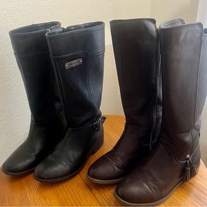 Two pair of Girls tall boots.